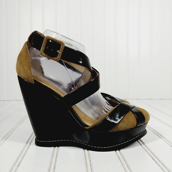 Levity Julissa Black Slip On Platform Wedge Business Casual Sandals I412 - Picture 5 of 12